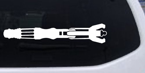 Doctor Who Sonic Screwdriver Sci Fi Car or Truck Window Vinyl Decal Sticker (White)