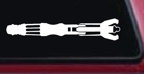 Doctor Who Sonic Screwdriver Sci Fi Car or Truck Window Vinyl Decal Sticker (White)