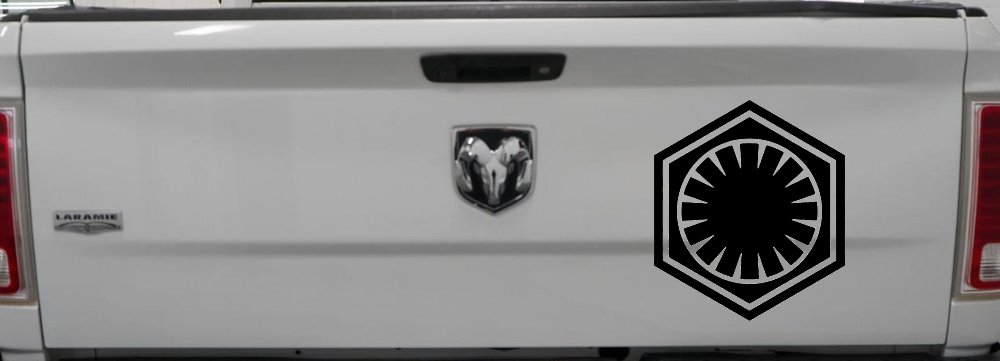 First Order Emblem Solid Sci Fi Car or Truck Window Vinyl Decal Sticker (Black)