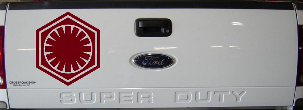 First Order Emblem Solid Sci Fi Car or Truck Window Vinyl Decal Sticker (Burgundy)