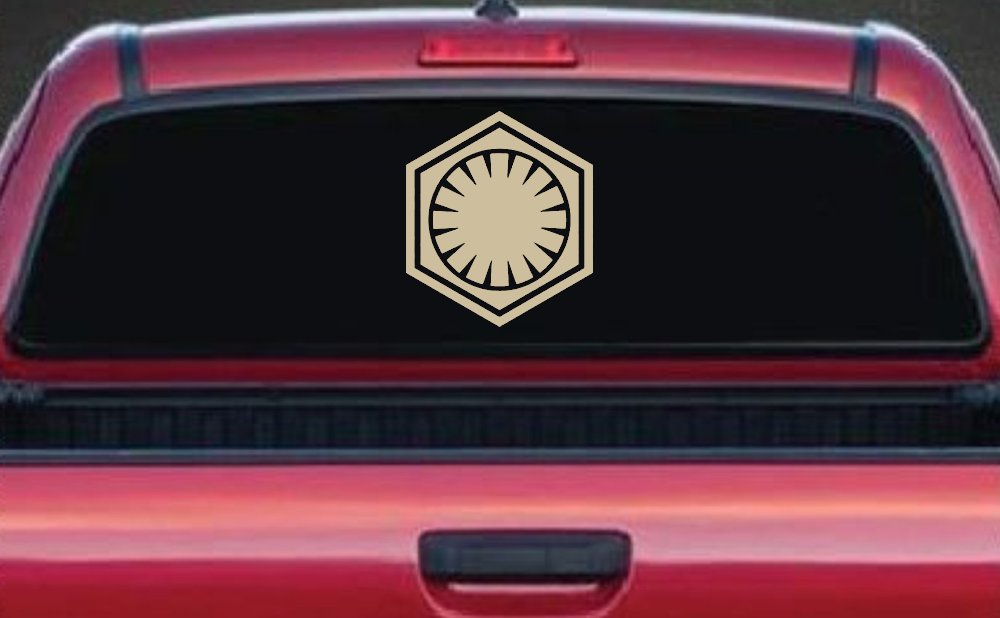 First Order Emblem Solid Sci Fi Car or Truck Window Vinyl Decal Sticker (Desert Sand)
