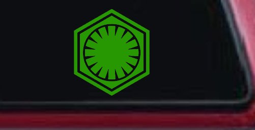 First Order Emblem Solid Sci Fi Car or Truck Window Decal Sticker
