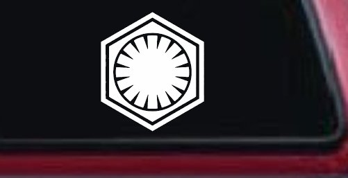 First Order Emblem Solid Sci Fi Car or Truck Window Decal Sticker