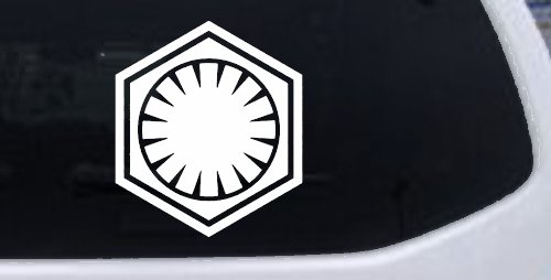 First Order Emblem Solid Sci Fi Car or Truck Window Decal Sticker