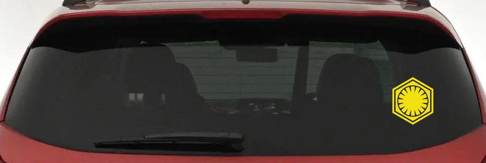First Order Emblem Solid Sci Fi Car or Truck Window Decal Sticker