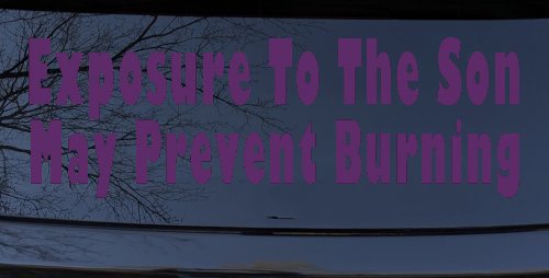 Exposure To The Son May Prevent Burning Christian Car or Truck Window Decal Sticker