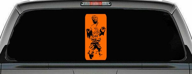 Star Wars Han Solo In Carbonite  Sci Fi Car or Truck Window Decal Sticker (Orange)