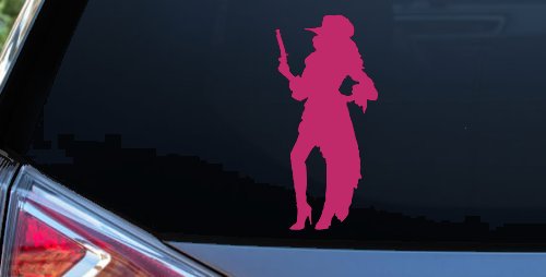 Pirate Wench Girl Car or Truck Window Decal Sticker (Hot Pink)