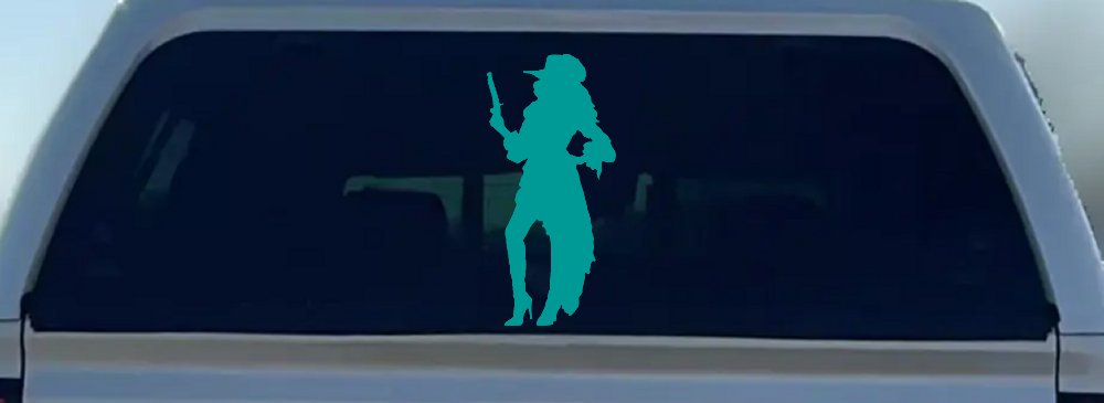 Pirate Wench Girl Car or Truck Window Decal Sticker (Turquoise)
