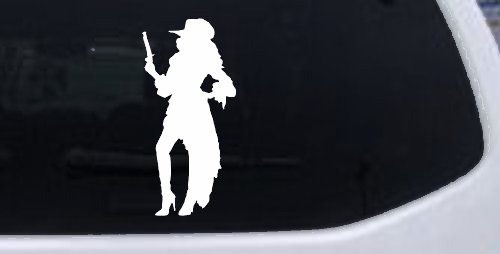 Pirate Wench Girl Car or Truck Window Decal Sticker (White)
