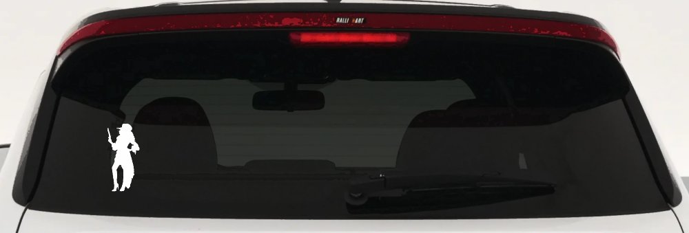 Pirate Wench Girl Car or Truck Window Vinyl Decal Sticker (White)