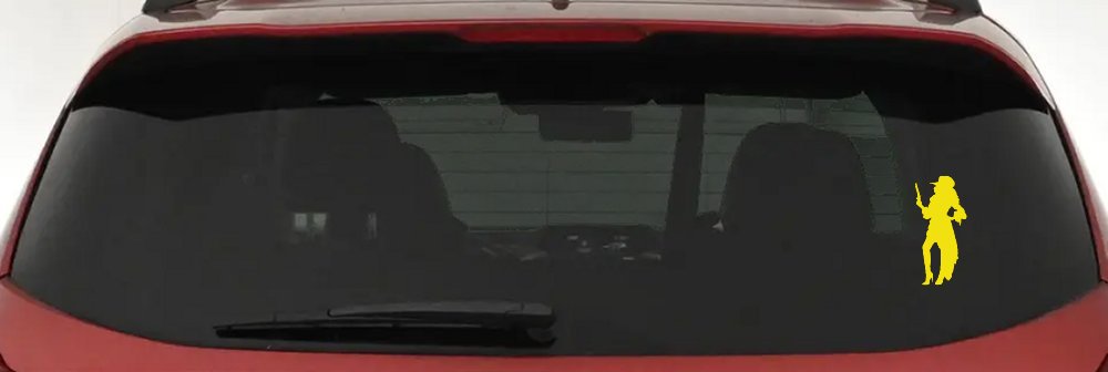 Pirate Wench Girl Car or Truck Window Vinyl Decal Sticker (Yellow)