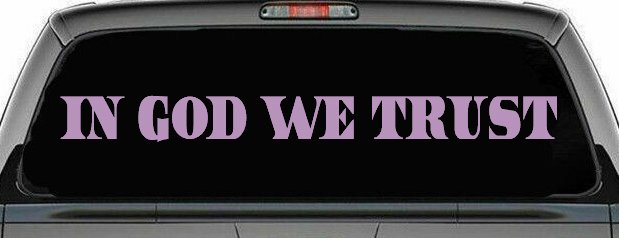 In God We Trust Christian Car or Truck Window Decal Sticker (Lilac)