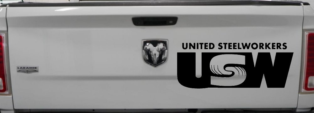 United Steelworkers Business Car or Truck Window Decal Sticker (Black)