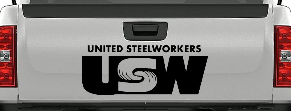 United Steelworkers Business Car or Truck Window Decal Sticker (Black)