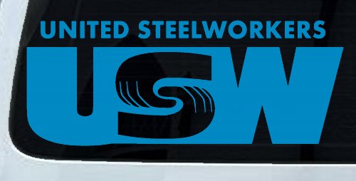 United Steelworkers Business Car or Truck Window Decal Sticker (Blue)