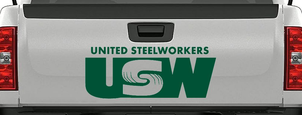 United Steelworkers Business Car or Truck Window Decal Sticker (Dark Green)