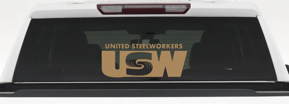 United Steelworkers Business Car or Truck Window Decal Sticker (Light Brown)