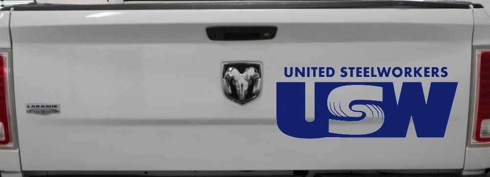 United Steelworkers Business Car or Truck Window Decal Sticker (Navy)