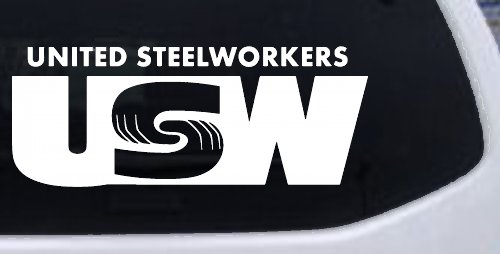 United Steelworkers Business Car or Truck Window Vinyl Decal Sticker (White)