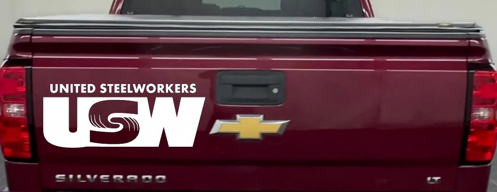 United Steelworkers Business Car or Truck Window Decal Sticker (White)