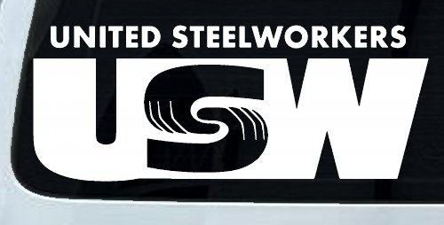 United Steelworkers Business Car or Truck Window Decal Sticker (White)