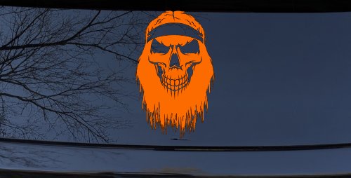 Beard Skull Biker Skulls Car or Truck Window Decal Sticker
