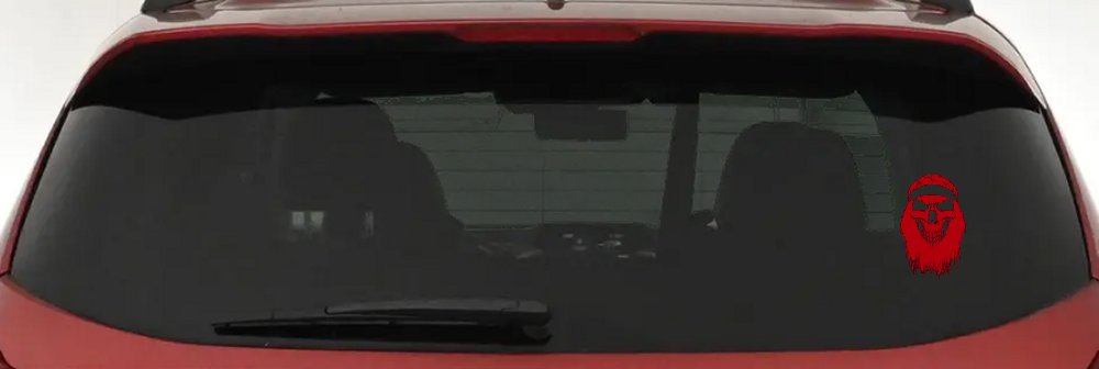 Beard Skull Biker Skulls Car or Truck Window Decal Sticker