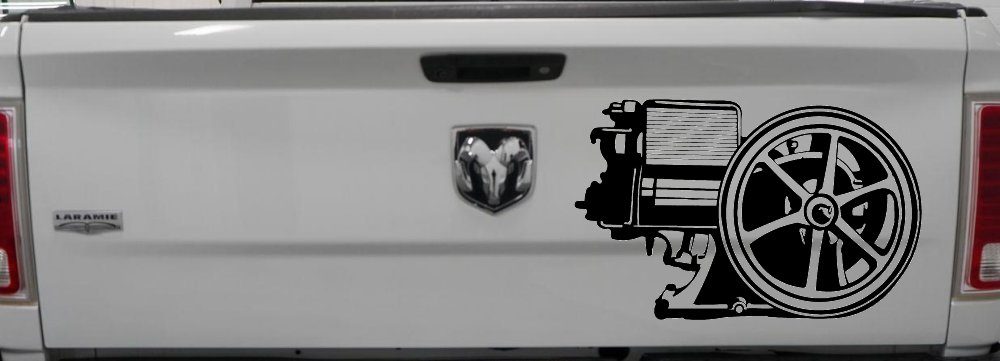 Hit And Miss Engine Car or Truck Window Decal Sticker