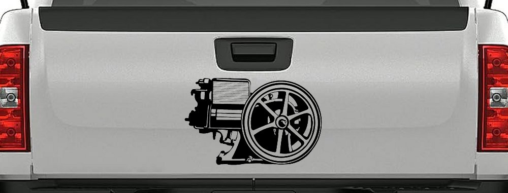 Hit And Miss Engine Car or Truck Window Decal Sticker