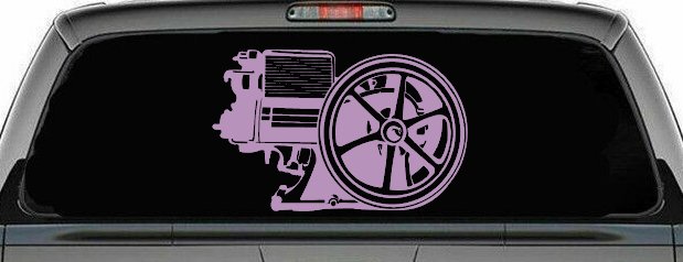 Hit And Miss Engine Car or Truck Window Decal Sticker