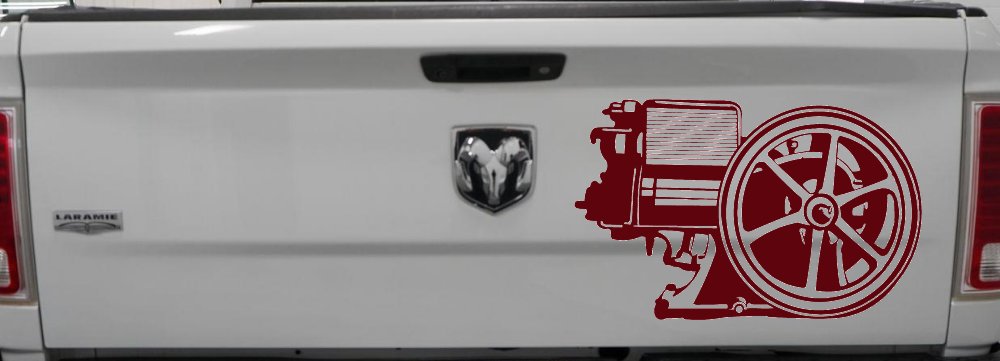 Hit And Miss Engine Car or Truck Window Decal Sticker (Purple Red)