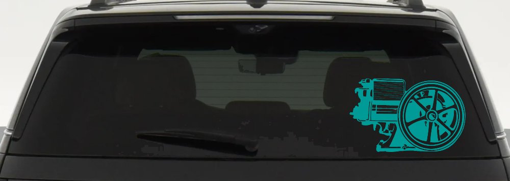 Hit And Miss Engine Car or Truck Window Vinyl Decal Sticker (Turquoise)