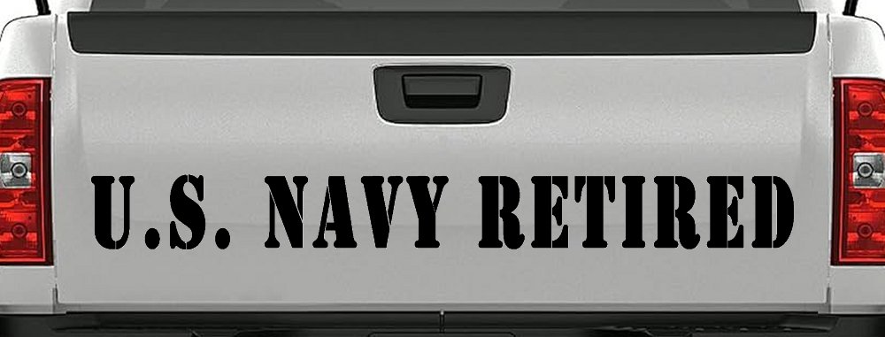 U S Navy Retired Military Car or Truck Window Vinyl Decal Sticker (Black)