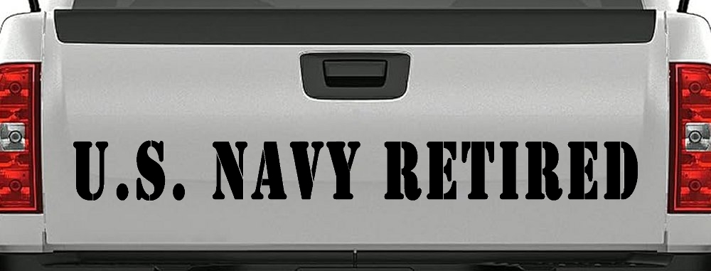 U S Navy Retired Military Car or Truck Window Decal Sticker