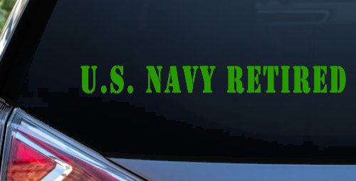 U S Navy Retired Military Car or Truck Window Decal Sticker (Lime)