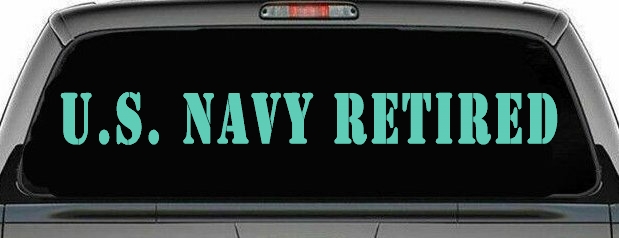 U S Navy Retired Military Car or Truck Window Decal Sticker