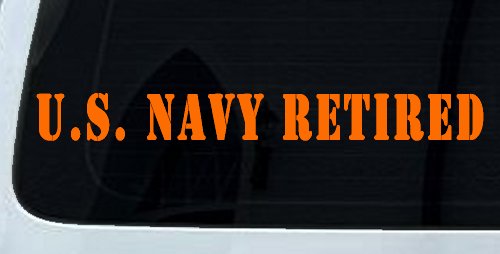 U S Navy Retired Military Car or Truck Window Decal Sticker