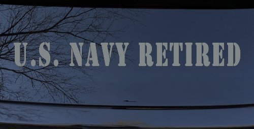 U S Navy Retired Military Car or Truck Window Decal Sticker (Telegrey)