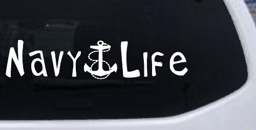 Navy Life With Anchor Military Car or Truck Window Decal Sticker