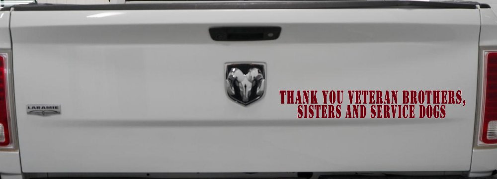 Thank You Veteran Brothers Sisters And Service Dogs Military Car or Truck Window Decal Sticker