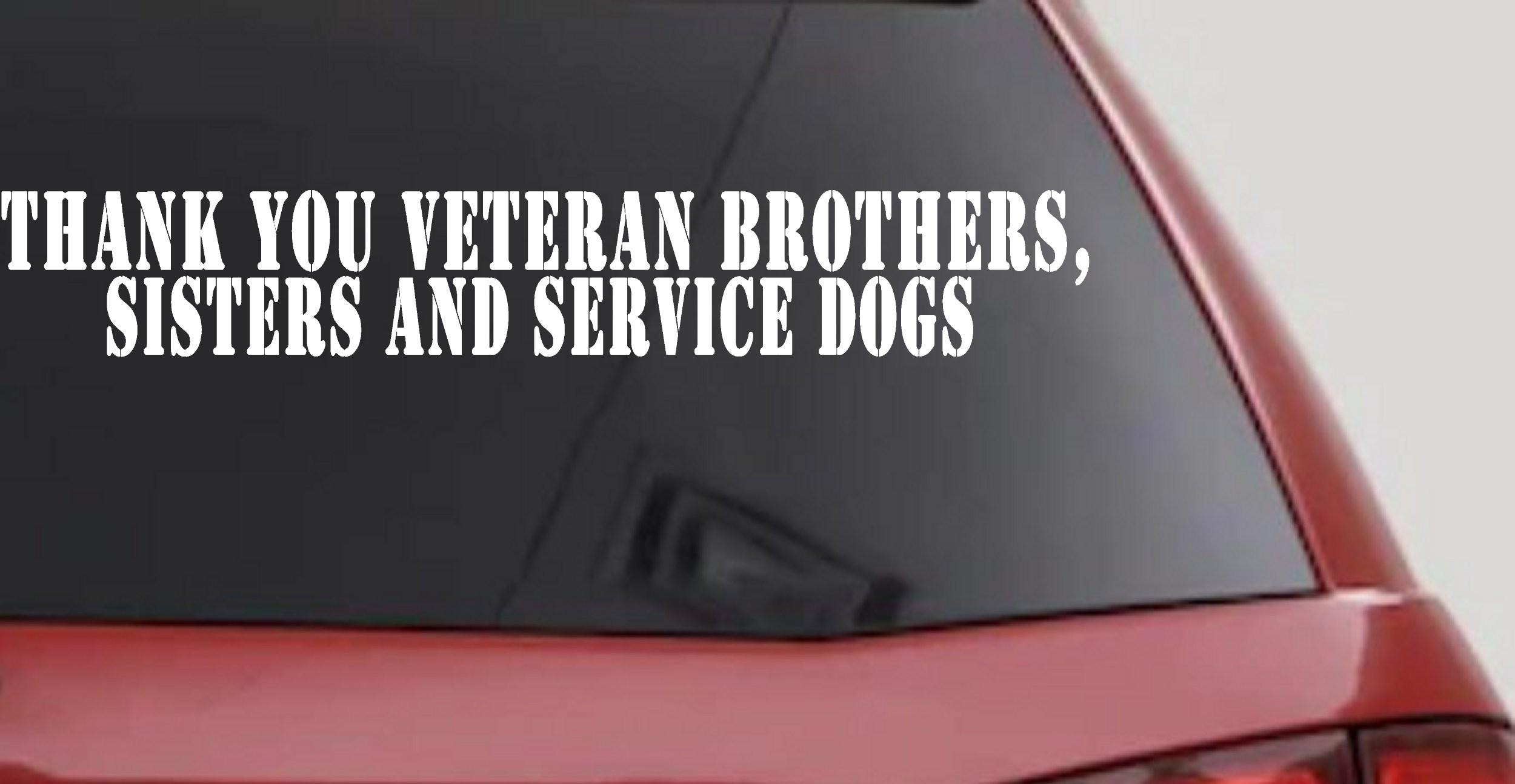 Thank You Veteran Brothers Sisters And Service Dogs Military Car or Truck Window Vinyl Decal Sticker (White)
