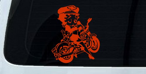 Betty Boop On Motorcycle With Dog Lady Biker Cartoons Car or Truck Window Decal Sticker