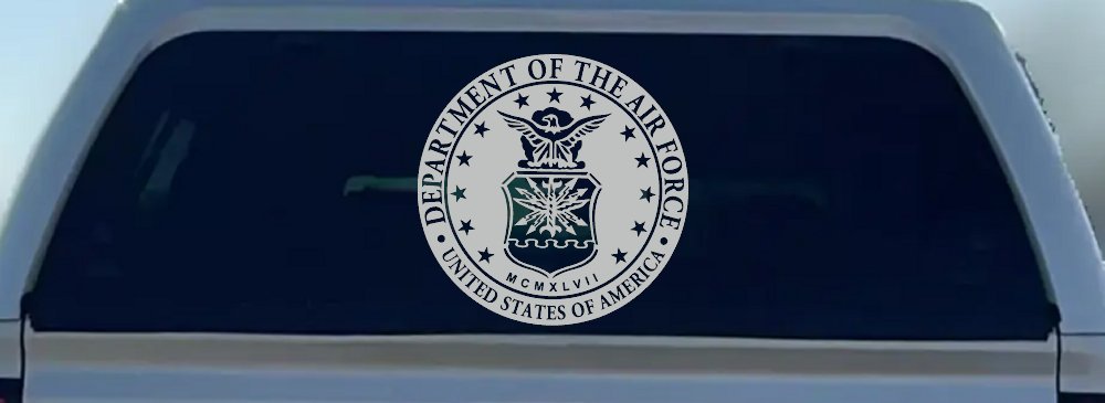 Department Of The Air Force Seal Military Car or Truck Window Decal Sticker (Light Gray)