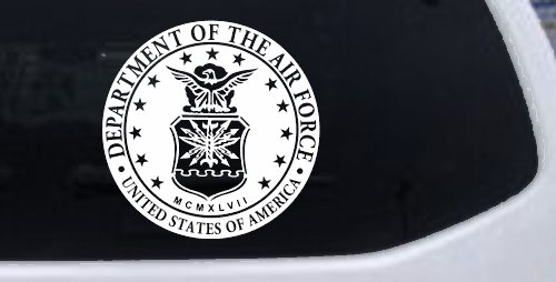 Department Of The Air Force Seal Military Car or Truck Window Decal Sticker (White)