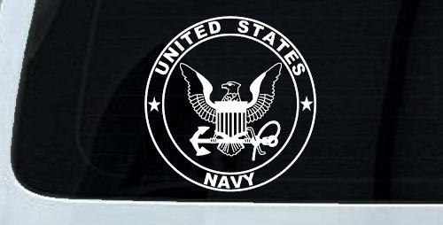 United States Navy Seal Military Car or Truck Window Decal Sticker (White)