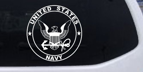 United States Navy Seal Military Car or Truck Window Decal Sticker (White)