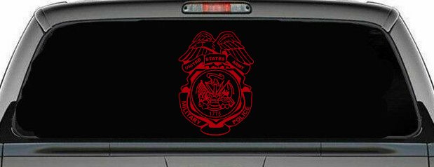 Military Police Badge United States Army Military Car or Truck Window Decal Sticker (Red)