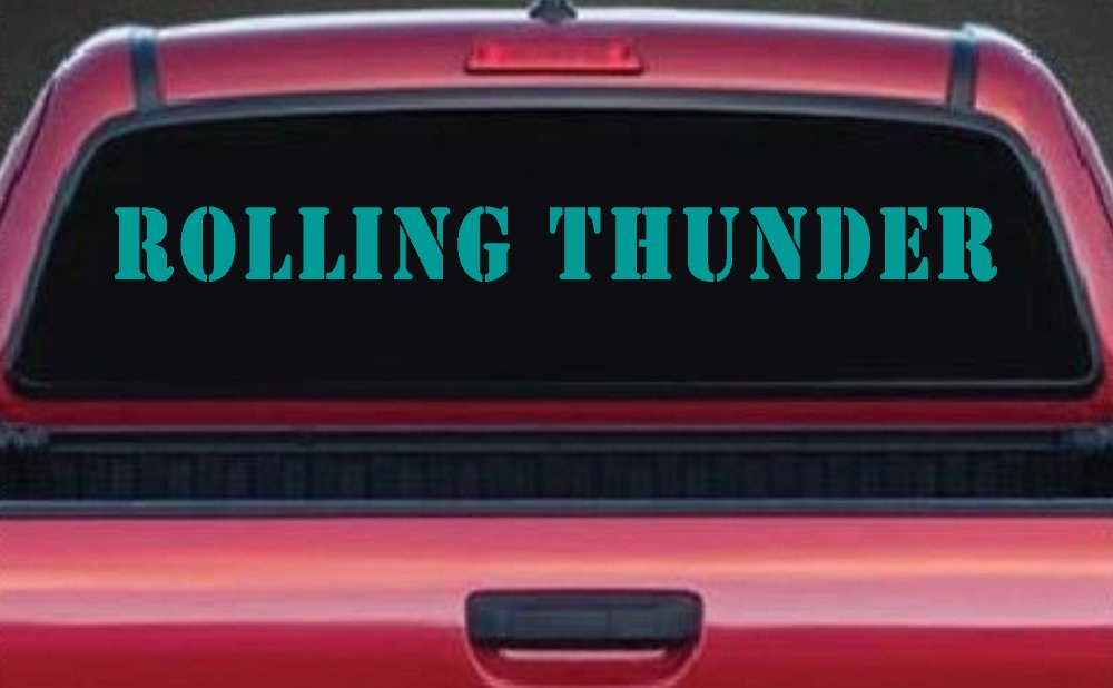 Rolling Thunder Biker Car or Truck Window Decal Sticker