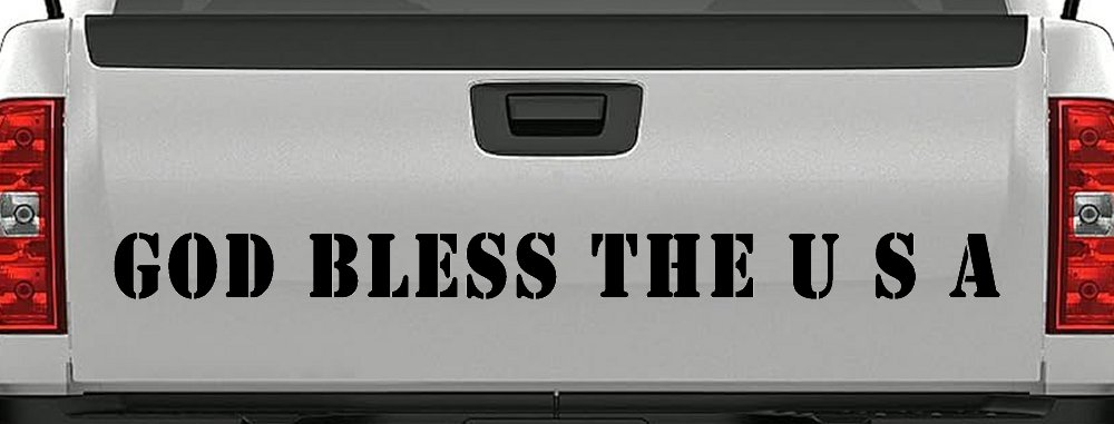 God Bless The USA Christian Car or Truck Window Decal Sticker (Black)